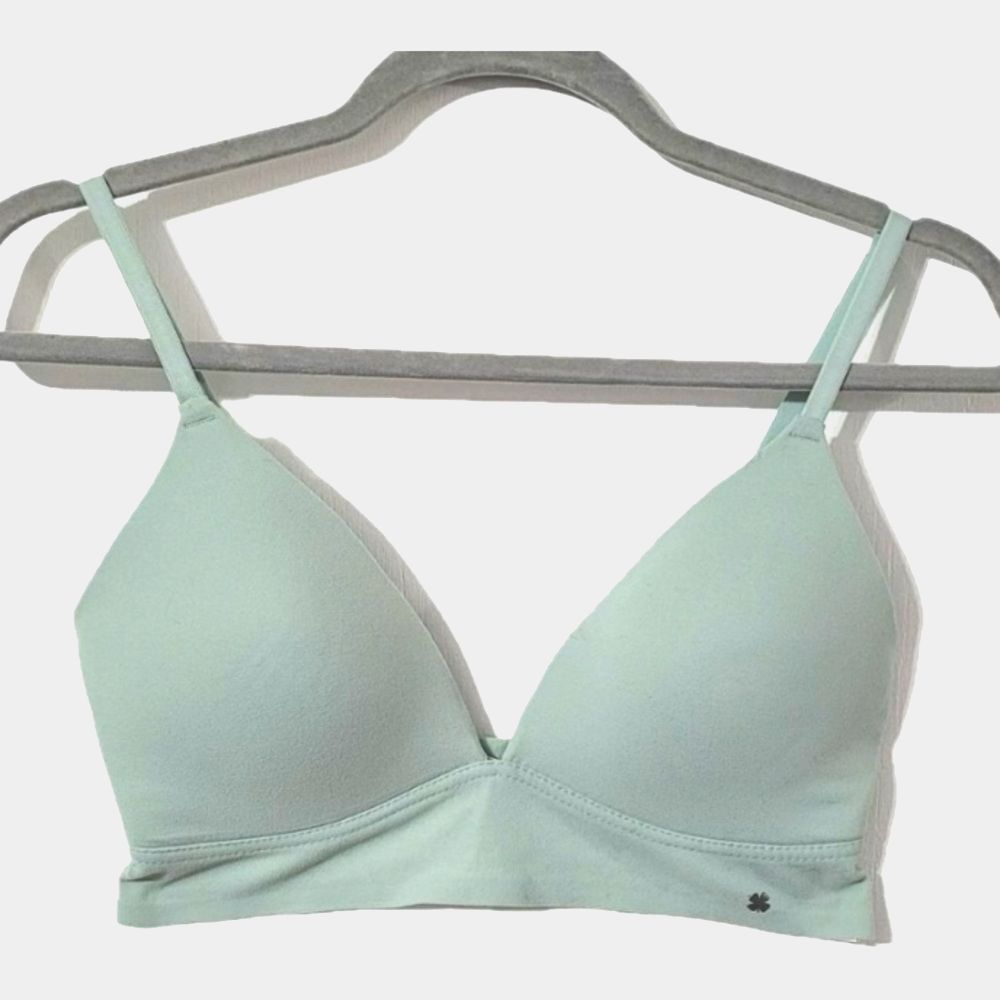 LUCKY BRAND Wire-Free Bra Size 36C Soft Sage Green Brushed Bonded Comfort Lounge
